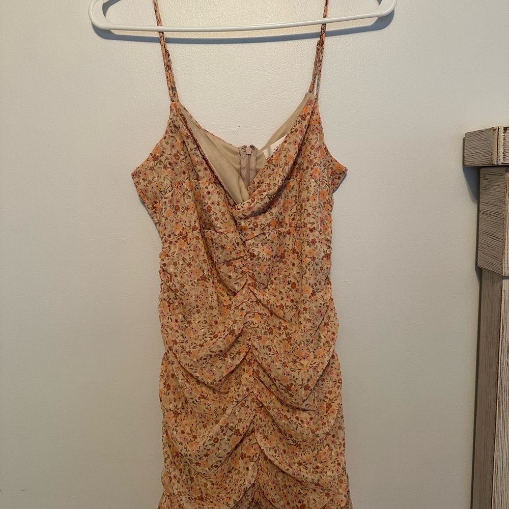 Lush Floral Print Spaghetti Strap Dress